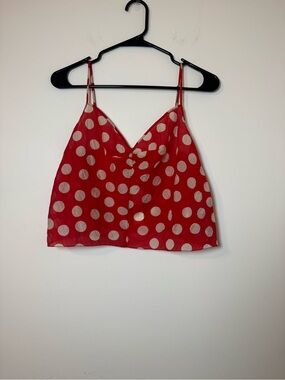 J.Crew Red Polka Dot Cami Tank Top Sheer NWT Size Small